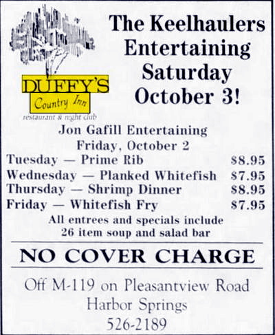 Duffys Country Inn (Hoppies) - Oct 2 1987 Ad (newer photo)